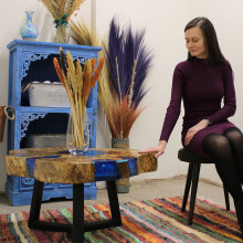 Sky Blue Tamarind and Resin Coffee Table