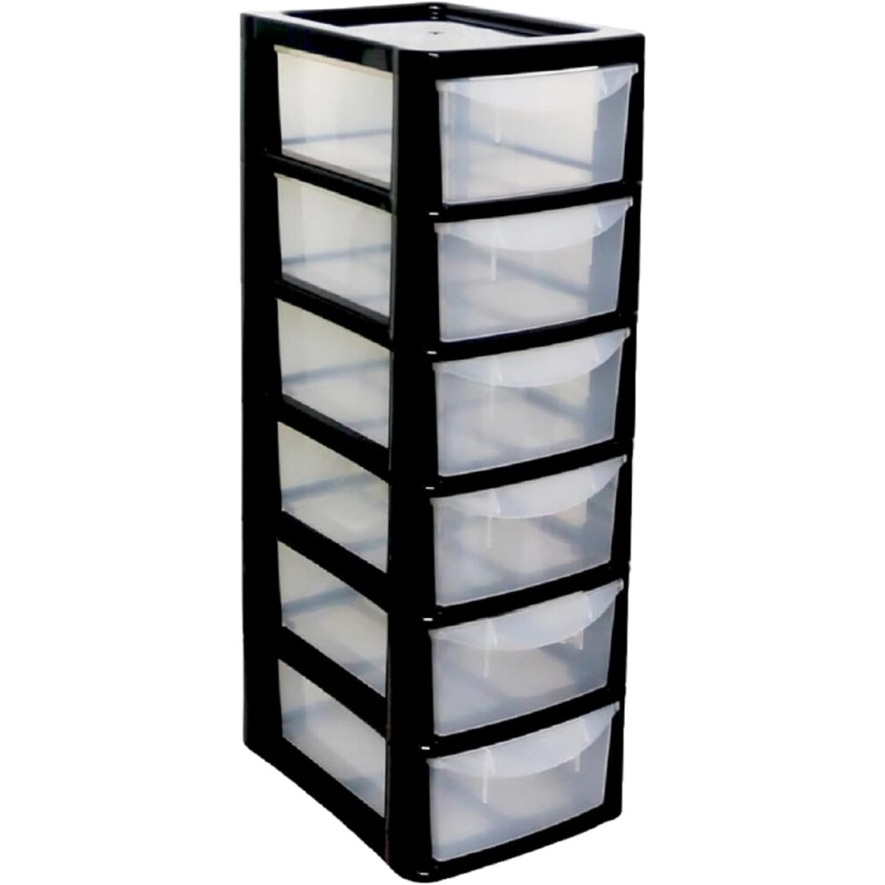 6 Drawer Small Mini Tower Unit Plastic Drawers Any Room Home Office