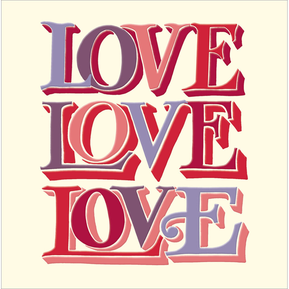 Love Love Love Contemporary Emma Bridgewater Valentine's Day Greeting Card