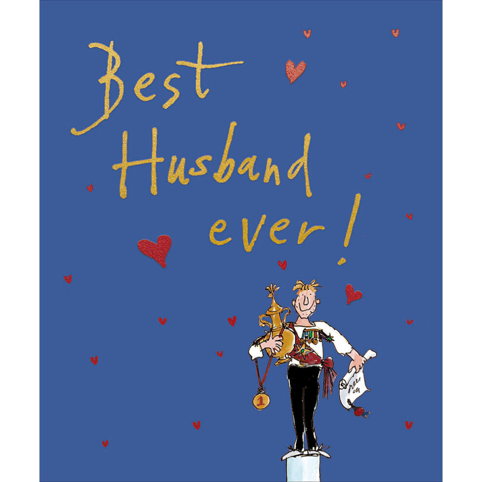 Quentin Blake's Best Husband Artistic Award Valentine's Day Greeting Card