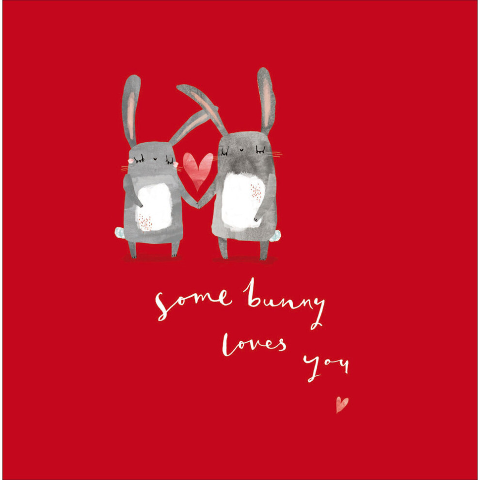 Some Bunny Loves You Contemporary Two Bunny Valentine's Day Greeting Card