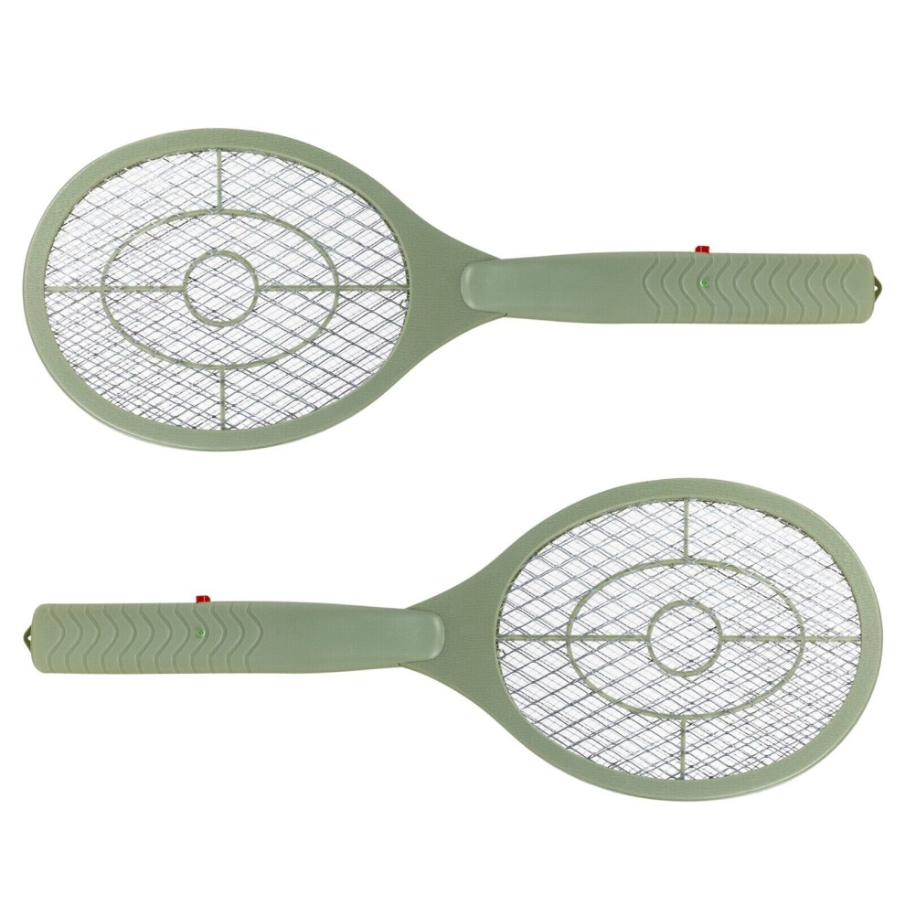 (2) Electric Fly Zapper Racquet Insect Wasp Mosquitoes Pest Squatter Killer Catcher