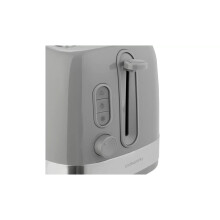 Illuminated 2 Slice Toaster Defrost and Reheat Functions -Grey Plastic