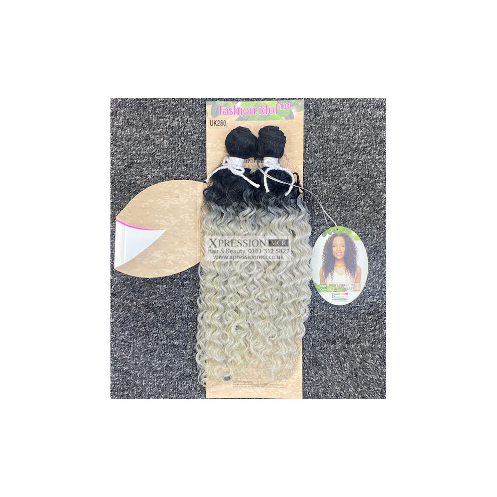 By Sleek (Tt1b.rock Grey) Sleek Ivory Weave 18" Springy, Ringlet Curl