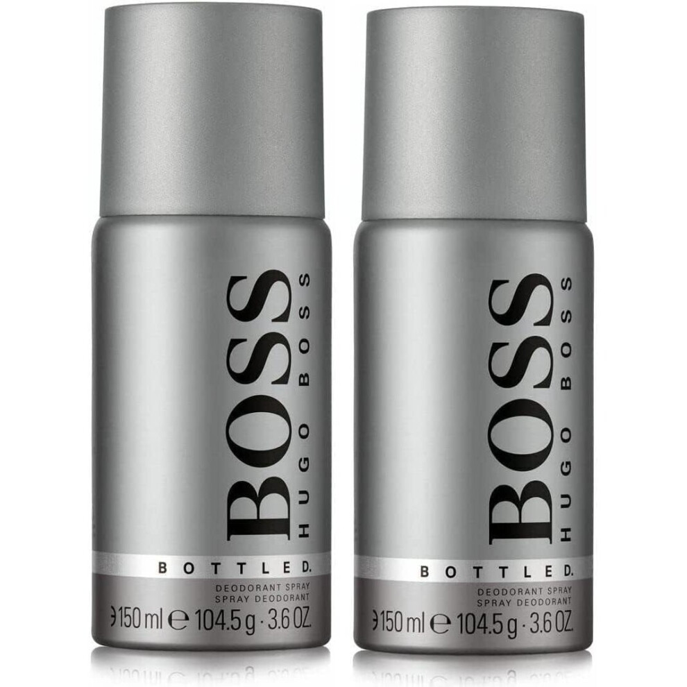 Hugo Boss Bottled Mens Gents Deodorant Body Spray 150ml Value 2 Pack