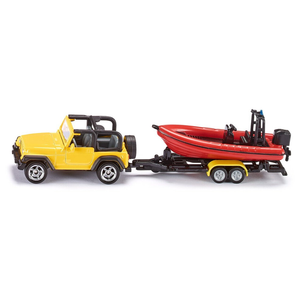 SIKU 1658 Jeep Plus Boat Die Cast Miniature