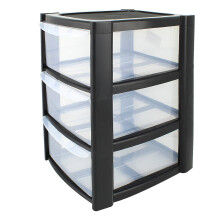 (3) Plastic Storage Drawers Tower Unit Desktop Home Bathroom School Stationary Files