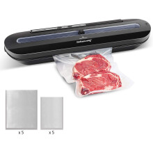 Homeasy Vacuum Sealer, Automatic Food Sealer Machine One-Touch Sealing/Vacuum for Dry Food Fresh Preservation with 10Pcs BPA-Free Seal Bags