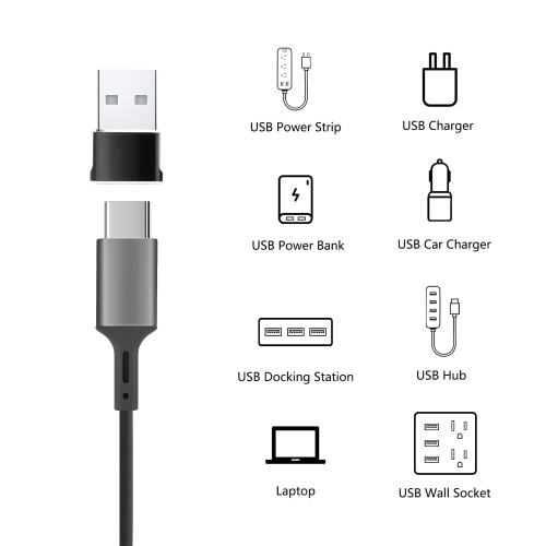 (Black) Cadorabo USB Adapter - USB C to USB Adapter Converter 2