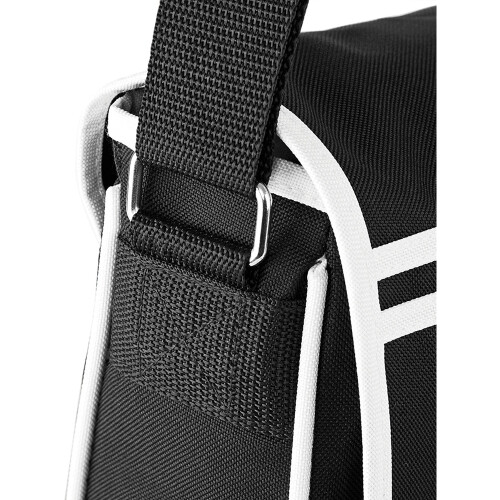 BagBase (One Size, Black/White) Bagbase Retro Adjustable Messenger Bag (12 Litres) 2