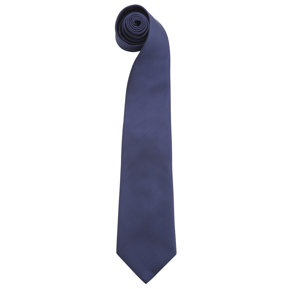 Premier (One Size, Navy) Mens “Colours” Plain Fashion / Business Tie (Pack Of 2)