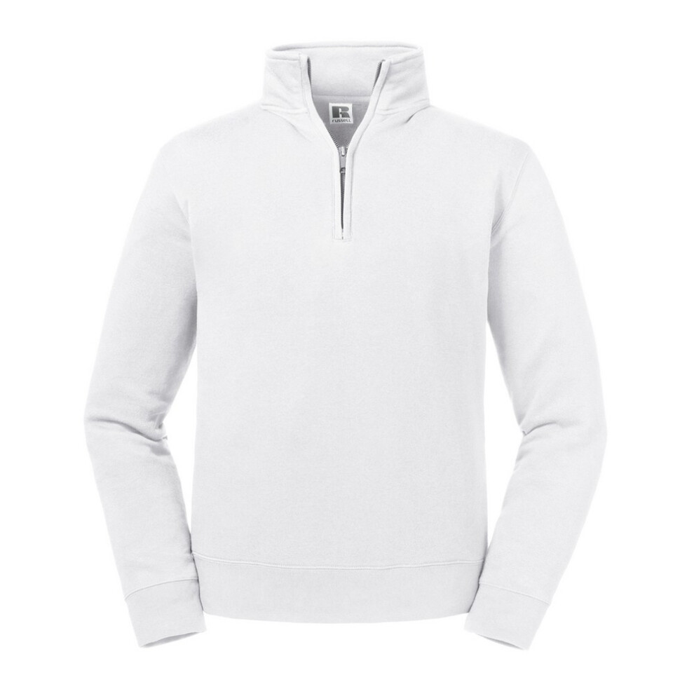 Russell Men's White (M, ) Authentic Zip Neck Sweatshirt