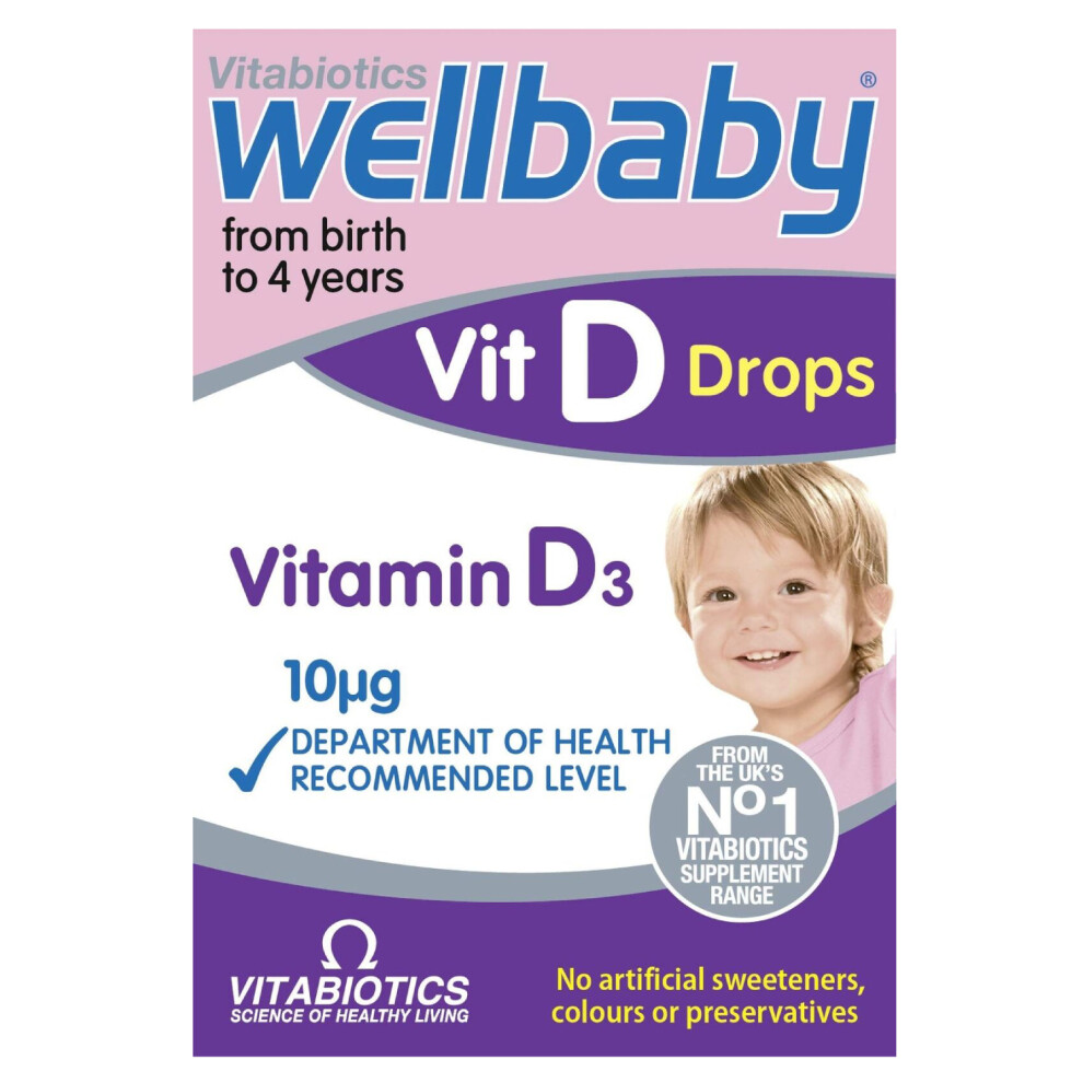 Vitabiotics Wellbaby Vitamin D Drops  for Normal Growth and Development of Bones in Children - 30ml