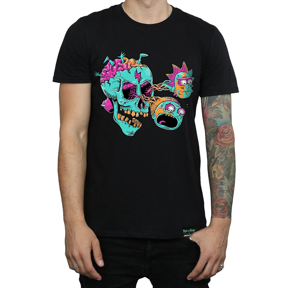 (XL, Black) Rick And Morty Mens Eyeball Skull Cotton T-Shirt