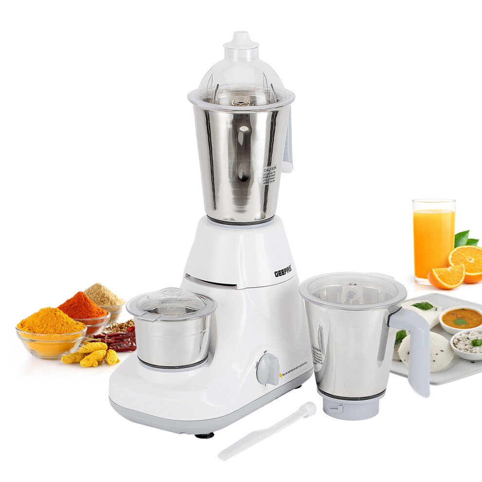 Geepas 750W 3-in1 Indian Mixer Grinder Dry & Wet Blender, Ice Crusher