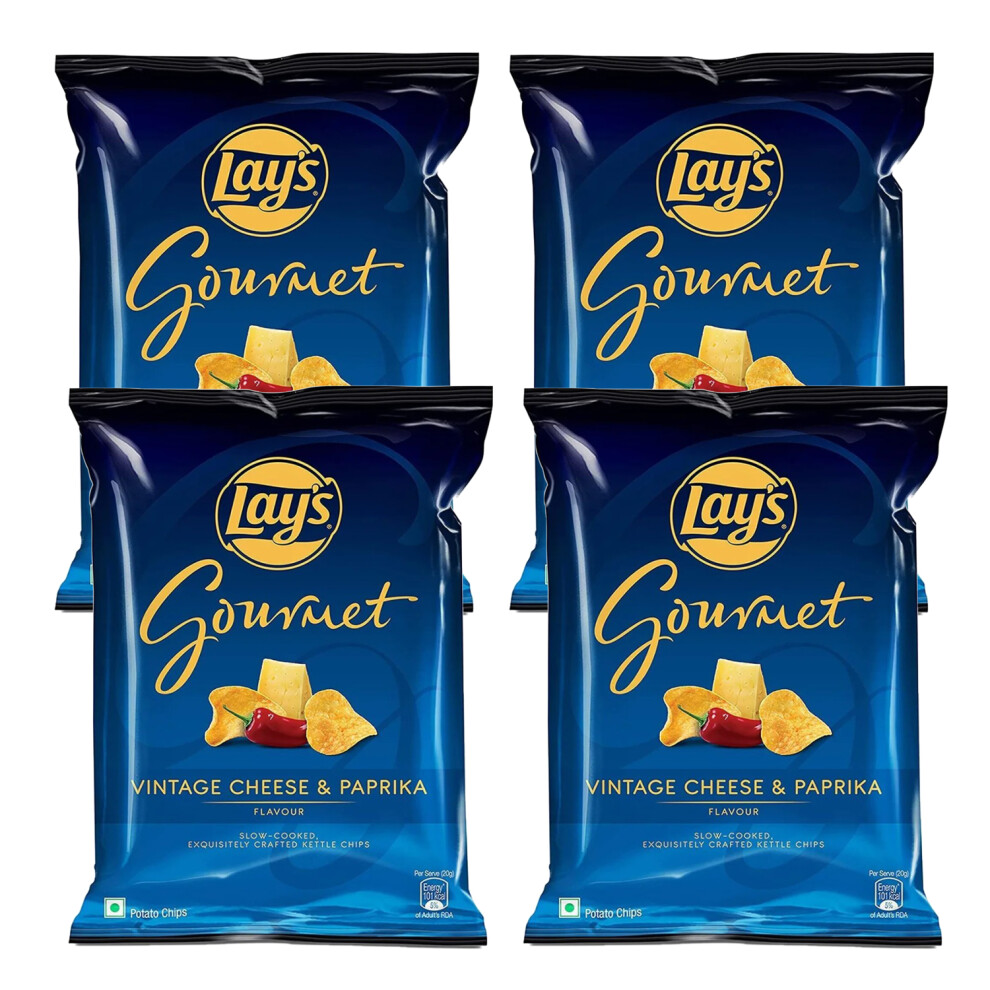 (Pack of 4) Lays Gourmet Chips Cheese & Paprika (36 G) Snacks