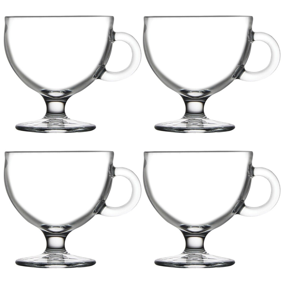 (4) Glass Ice Cream Sundae Fruit Dessert Mugs Dishes Cups Bowls Handle-image-OPC-PDH2KZC-NEW