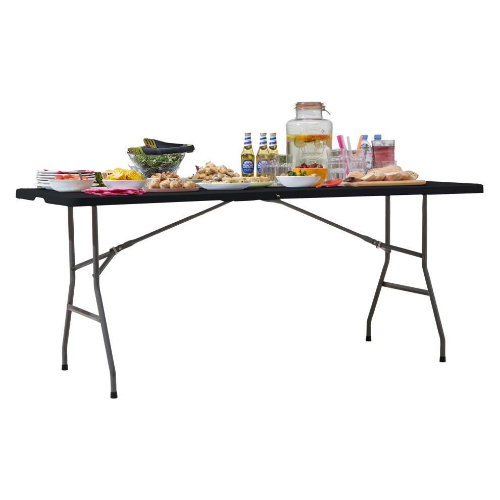Neo Black Folding Picnic Table Portable 6Ft