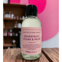 Potters Crouch Wellness Reed Diffuser Refill - Grapefruit, Cedar & Musk (200ml) Alcohol-Free, Cruelty-Free, Easy-Pour Lid, Made in the UK