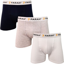 (2XL, Assorted) Farah Mens Callow 3-Pack Elasticated Logo Waist Boxers Boxer Shorts - Assorted
