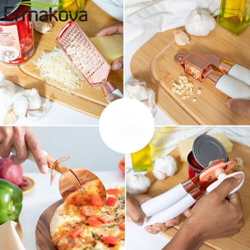 (Blue, 1) 7pcs Soft Touch Rose Gold Kitchen Utensils Set 2