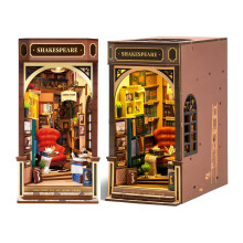 Maqueta Rolife Soporte de libro de madera Rincón de libros Librería Shakespeare