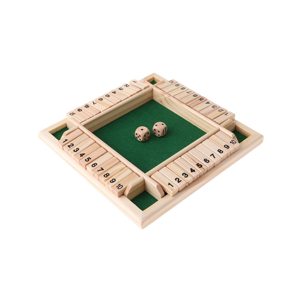 Four Player Shut The Box Family Wooden Dice Board Game