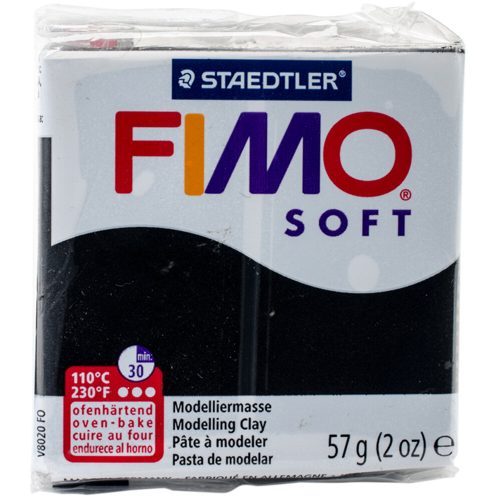 Fimo Soft Polymer Clay 2oz-Black EF8020-9US