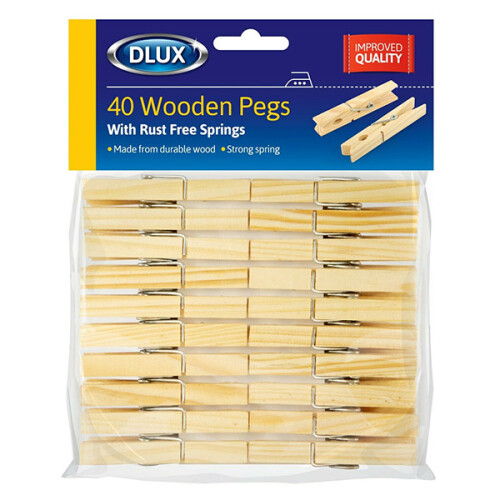 40 Wooden Pegs Clothes