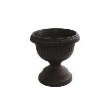 42cm Plastic Garden Urn, Black Grecian Planter