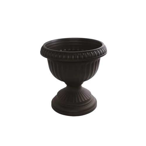 42cm Plastic Garden Urn, Black Grecian Planter