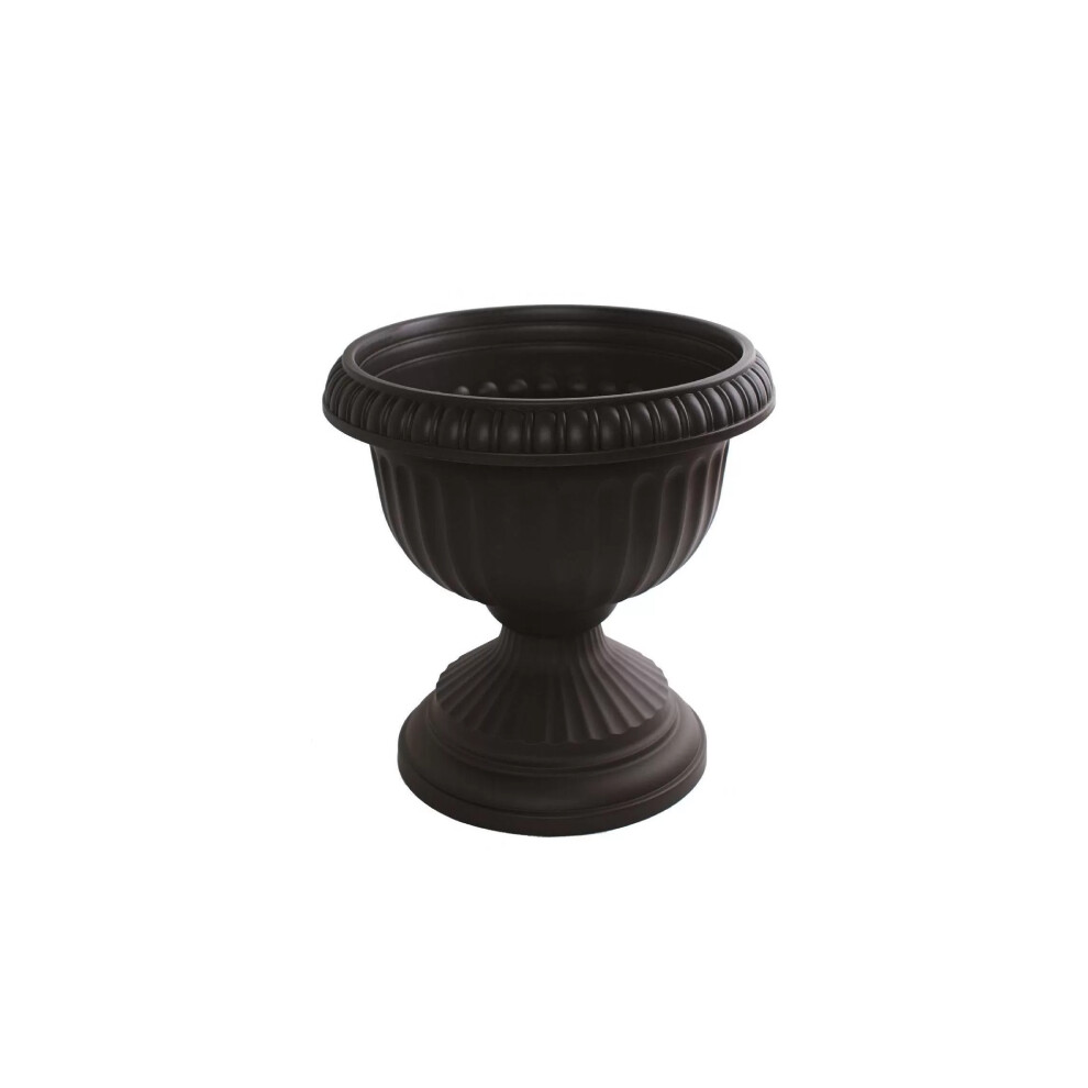 42cm Plastic Garden Urn, Black Grecian Planter