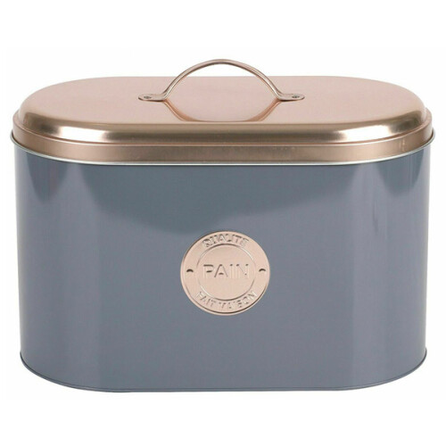French Style Copper & Grey Metal Bread Tin