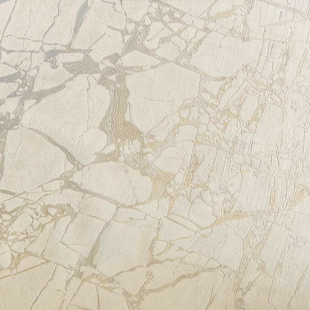 Rasch Vasari Enzo Marble Wallpaper Metallic Heavyweight Textured Vinyl Cream