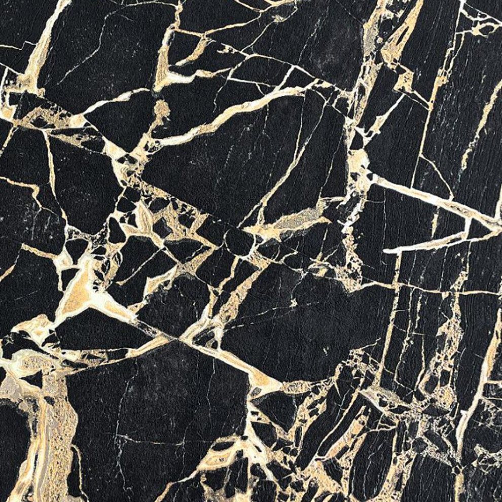 Rasch Vasari Enzo Black Marble Wallpaper Metallic Heavyweight Textured Vinyl