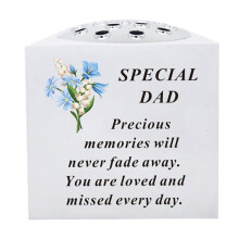 Dad Grave Side Vase Floral Resin Bowl Lid Fresh Artificial Flowers