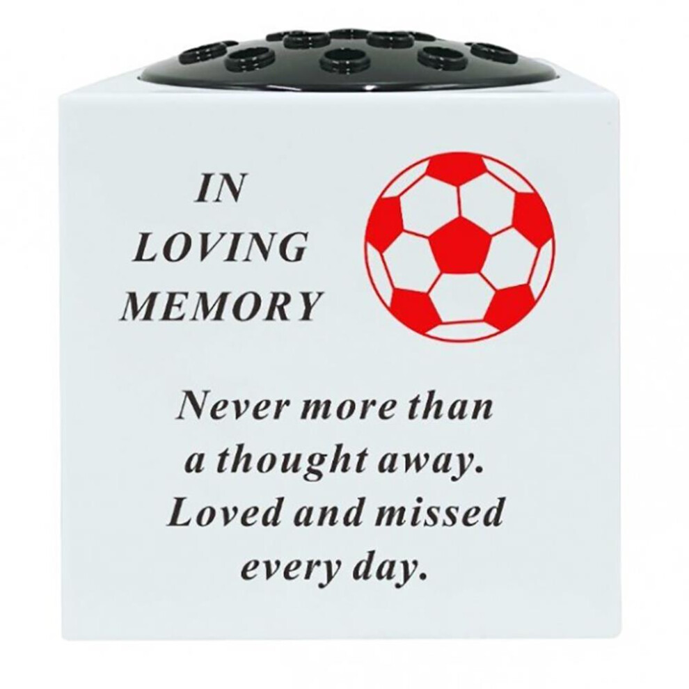 Football Grave Side Vase Resin Bowl With Black Lid Flowers Funeral