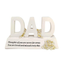 Dad Memorial Grave Decoration On Plinth Indoor Outdoor Ornament