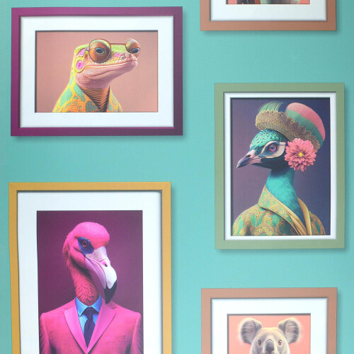 Muriva Muriva Fantastic Animals Wallpaper Picture Frames Multicoloured Feature Wall