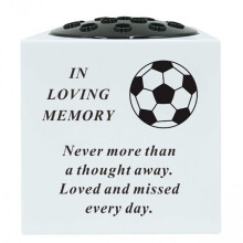 Football Grave Side Vase Resin Bowl With Black Lid Fresh Flowers