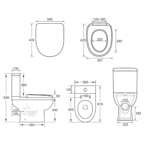 Raised Height Toilet - Includes Pan, Cistern & Soft Close Seat 1
