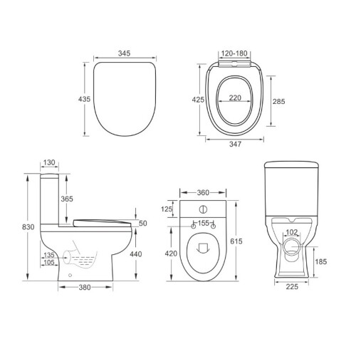 Raised Height Toilet - Includes Pan, Cistern & Soft Close Seat 2