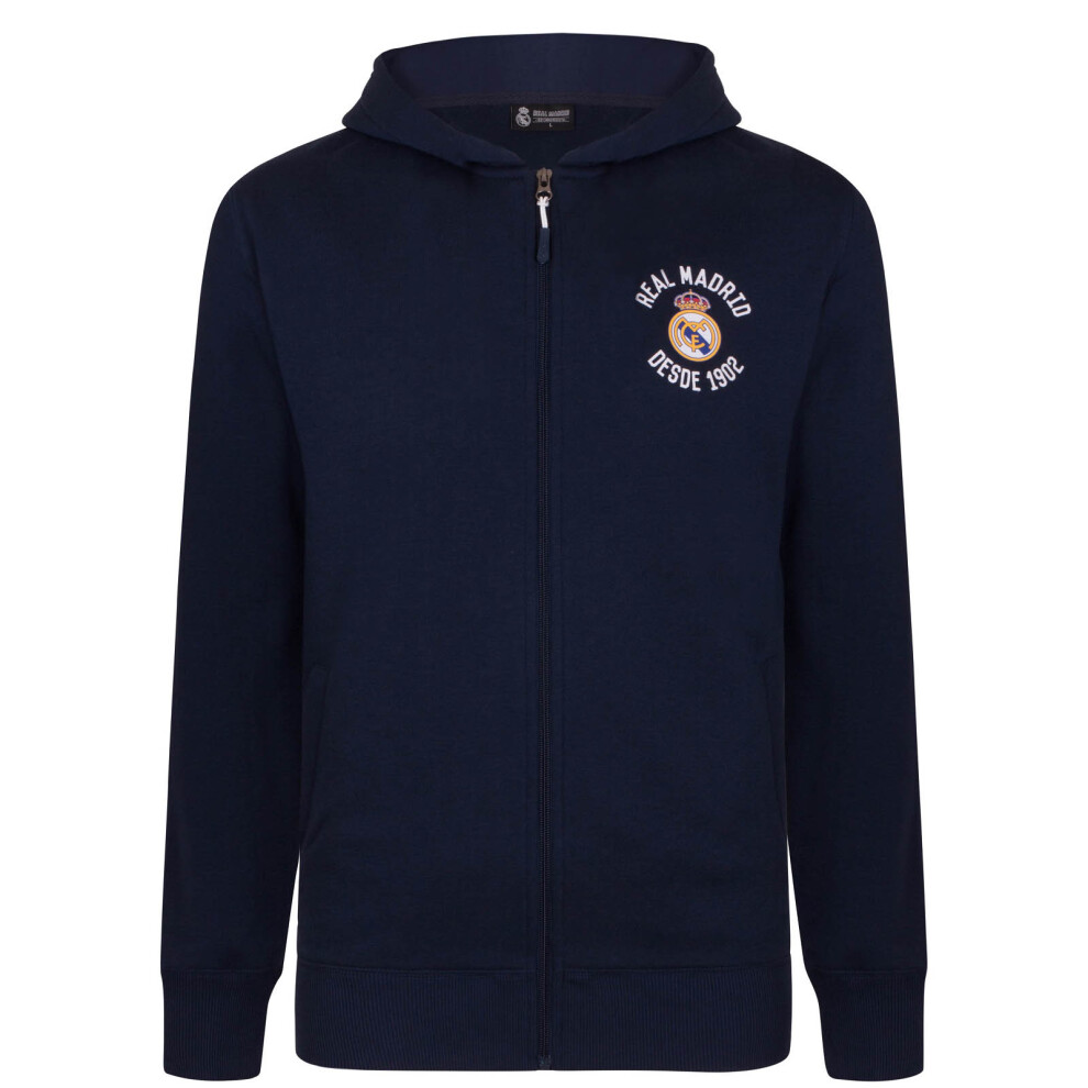 (6 Years) Real Madrid Mens Hoody Zip Fleece OFFICIAL Football Gift