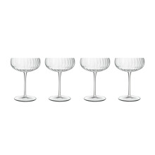 Luigi Bormioli Optica Champagne Glasses Set Dishwasher Safe, 300 ml - Pack of 4