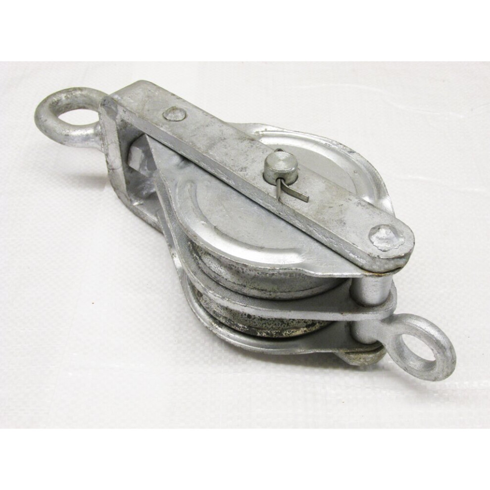 Double Sheave Lifting Pulley Block 2 Ton 110Mm (Galvanised Eye 16Mm) 600988482838