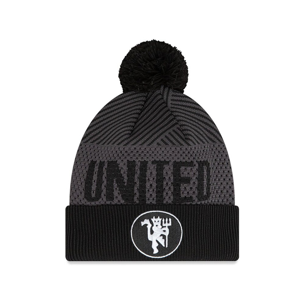 New Era Man UTD FC Engineered Black Grey Cuff Knit Beanie Hat