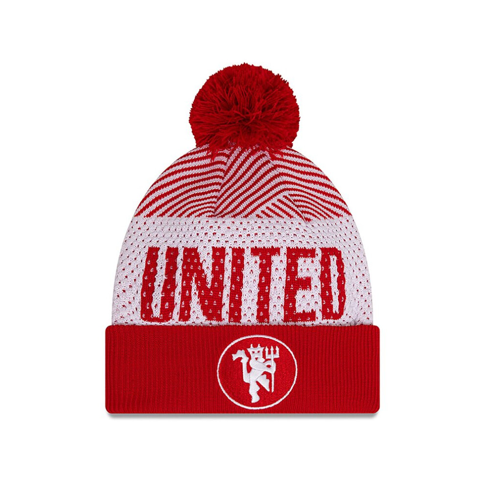 New Era Man UTD FC Engineered Red Cuff Knit Beanie Hat