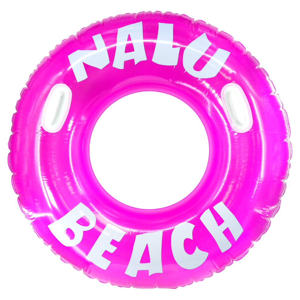 (Pink) GEEZY 47" Inflatable Turbo Tyre Swim Swimming Ring Rubber Tube Lilo Pool Float