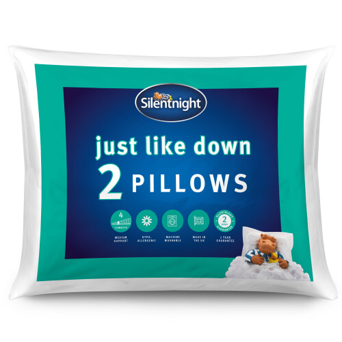 Silentnight Silentnight Just Like Down Pillows 2 Pack Luxury Overlocked Finish