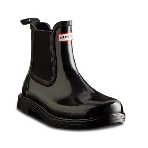 Tepe (Women's UK 6) Women's Pull On Black Gloss Ankle Chelsea Boots 1